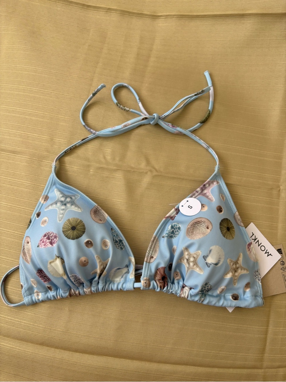 Light Blue Seashell Triangle Bikini Top